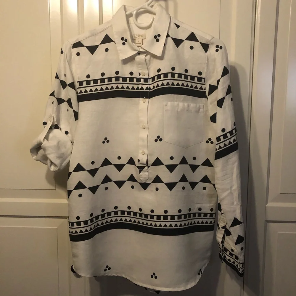 J. Crew Aztec Inspired Print Shirt